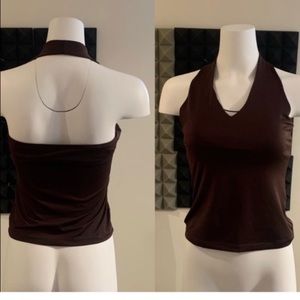 Women’s Brown Beach Open Back Halter top